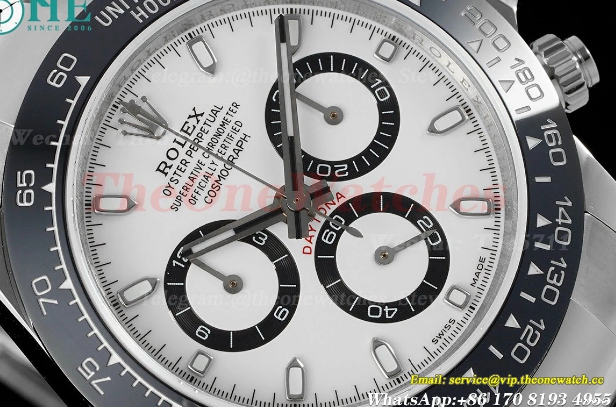 White 40mm SS JDF 116500 A7750 Dial SS Daytona 0401